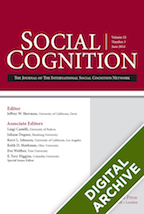 Social Cognition, Digital Archive: Volume 1, 1983 - Volume 18, 2000