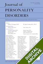 Journal of Personality Disorders, Digital Archive: Volume 1, 1987 - Volume 14, 2000